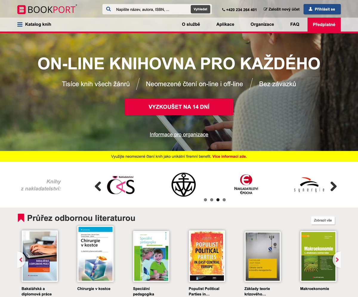 E-knihovna s cloudovým čtením